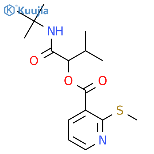1-(Tert-butylcarbamoyl)-2-methylpropyl 2-(methylsulfanyl)pyridine-3-carboxylate structure