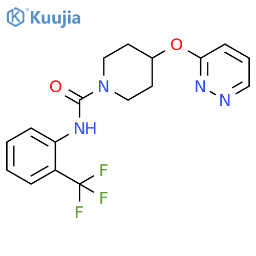 4-(pyridazin-3-yloxy)-N-[2-(trifluoromethyl)phenyl]piperidine-1-carboxamide structure