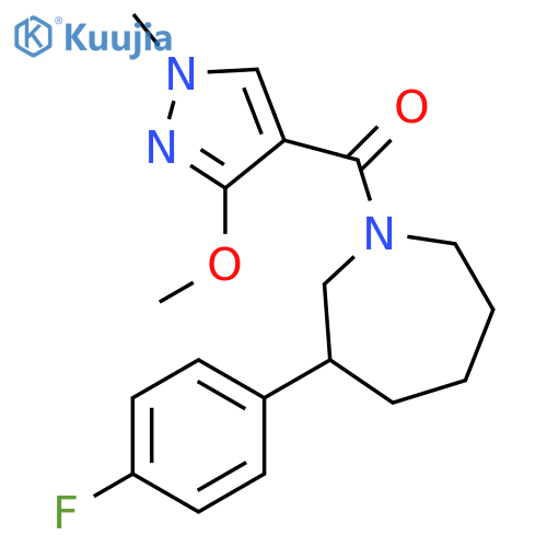 3-(4-fluorophenyl)-1-(3-methoxy-1-methyl-1H-pyrazole-4-carbonyl)azepane structure