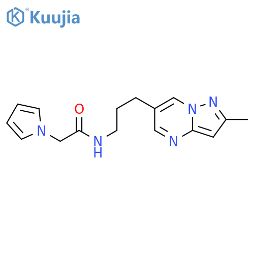 N-[3-(2-methylpyrazolo[1,5-a]pyrimidin-6-yl)propyl]-2-pyrrol-1-ylacetamide structure