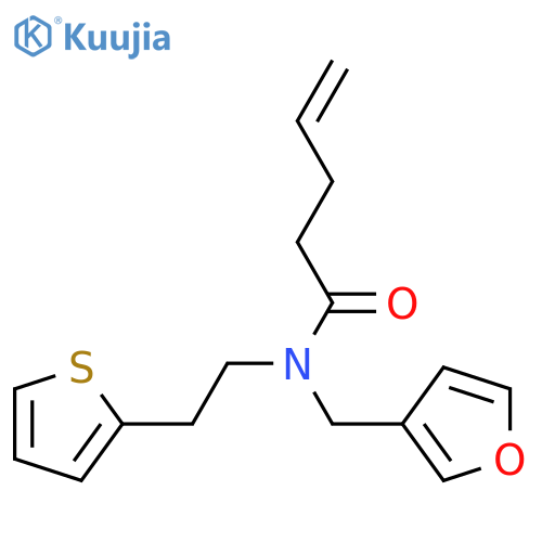 N-[(furan-3-yl)methyl]-N-[2-(thiophen-2-yl)ethyl]pent-4-enamide structure