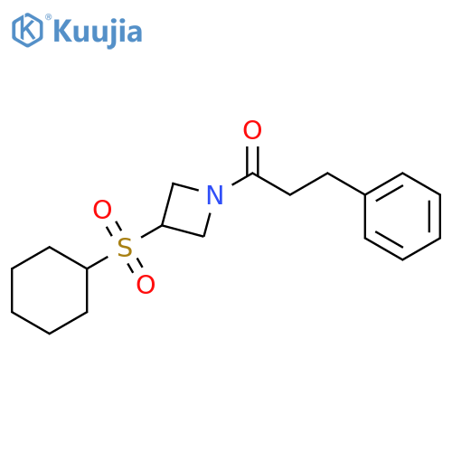 1-3-(cyclohexanesulfonyl)azetidin-1-yl-3-phenylpropan-1-one structure