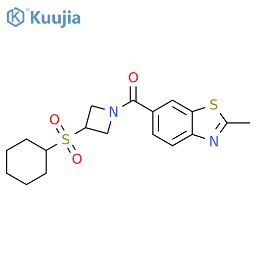 6-3-(cyclohexanesulfonyl)azetidine-1-carbonyl-2-methyl-1,3-benzothiazole structure
