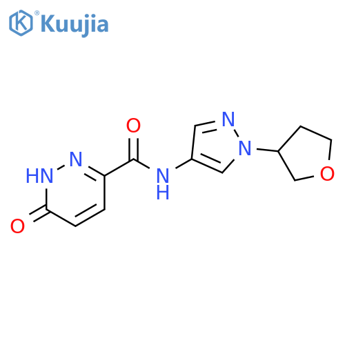 1,6-Dihydro-6-oxo-N-[1-(tetrahydro-3-furanyl)-1H-pyrazol-4-yl]-3-pyridazinecarboxamide structure