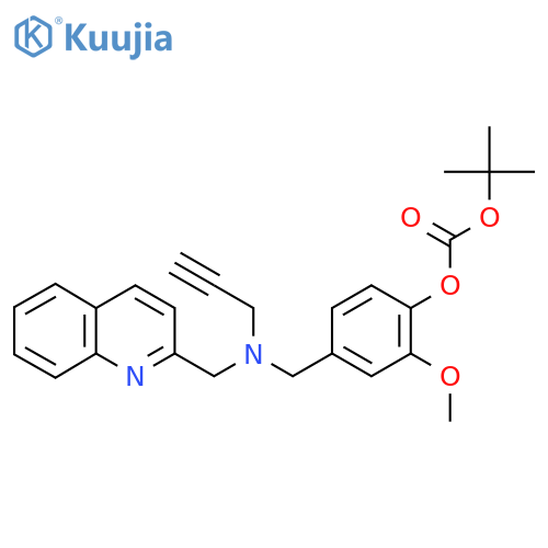 Tert-butyl 2-methoxy-4-{[(prop-2-yn-1-yl)[(quinolin-2-yl)methyl]amino]methyl}phenyl carbonate structure