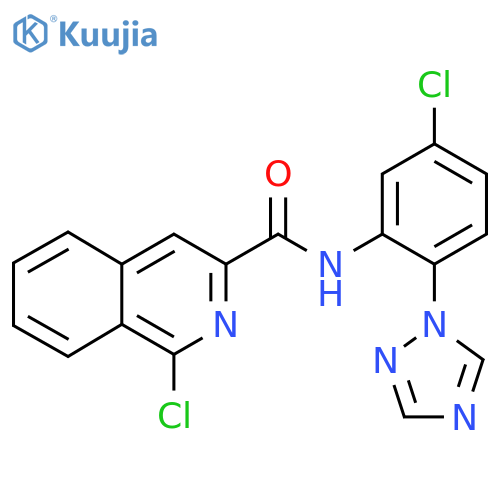 1-chloro-N-[5-chloro-2-(1H-1,2,4-triazol-1-yl)phenyl]isoquinoline-3-carboxamide structure