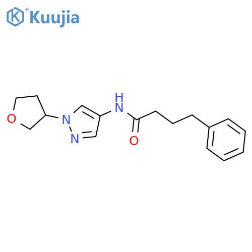 N-[1-(oxolan-3-yl)pyrazol-4-yl]-4-phenylbutanamide structure