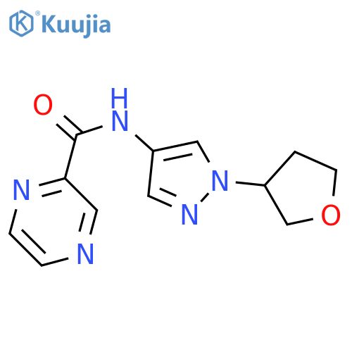 N-[1-(oxolan-3-yl)pyrazol-4-yl]pyrazine-2-carboxamide structure