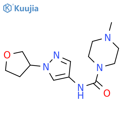 4-methyl-N-[1-(oxolan-3-yl)pyrazol-4-yl]piperazine-1-carboxamide structure
