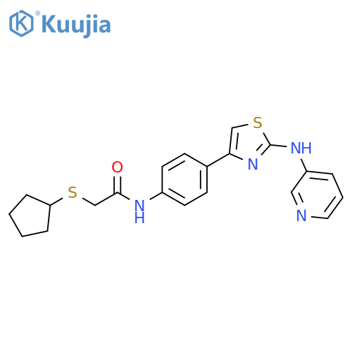 2-(Cyclopentylthio)-N-[4-[2-(3-pyridinylamino)-4-thiazolyl]phenyl]acetamide structure