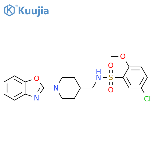 N-{[1-(1,3-benzoxazol-2-yl)piperidin-4-yl]methyl}-5-chloro-2-methoxybenzene-1-sulfonamide structure