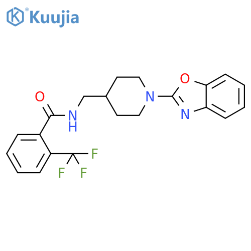 N-{[1-(1,3-benzoxazol-2-yl)piperidin-4-yl]methyl}-2-(trifluoromethyl)benzamide structure