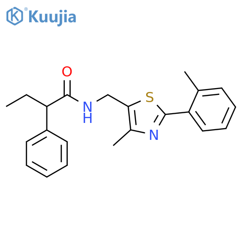 N-{[4-methyl-2-(2-methylphenyl)-1,3-thiazol-5-yl]methyl}-2-phenylbutanamide structure