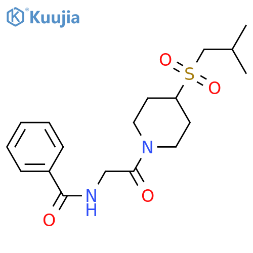 N-{2-[4-(2-methylpropanesulfonyl)piperidin-1-yl]-2-oxoethyl}benzamide structure