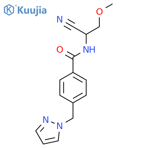 N-(1-cyano-2-methoxyethyl)-4-[(1H-pyrazol-1-yl)methyl]benzamide structure