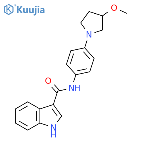 N-[4-(3-methoxypyrrolidin-1-yl)phenyl]-1H-indole-3-carboxamide structure