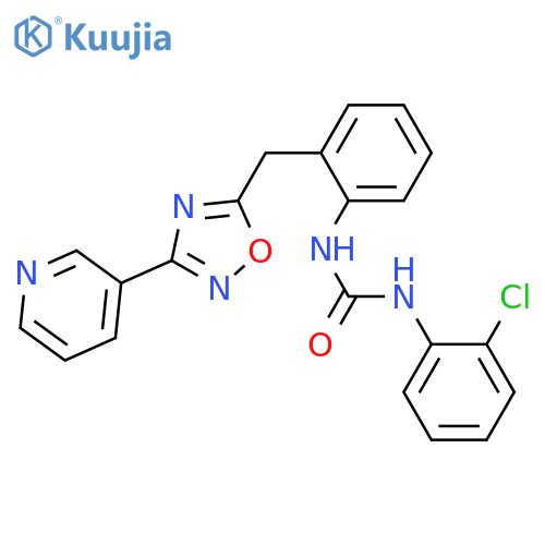 1-(2-chlorophenyl)-3-(2-{[3-(pyridin-3-yl)-1,2,4-oxadiazol-5-yl]methyl}phenyl)urea structure