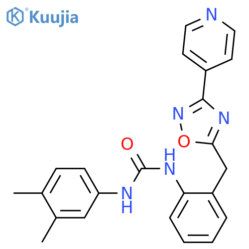 1-(3,4-dimethylphenyl)-3-(2-{[3-(pyridin-4-yl)-1,2,4-oxadiazol-5-yl]methyl}phenyl)urea structure