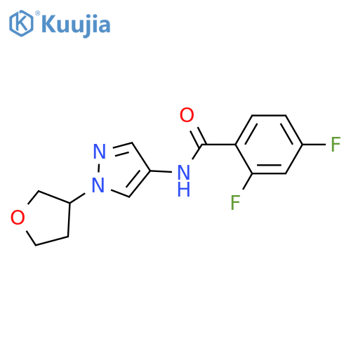 2,4-difluoro-N-[1-(oxolan-3-yl)pyrazol-4-yl]benzamide structure