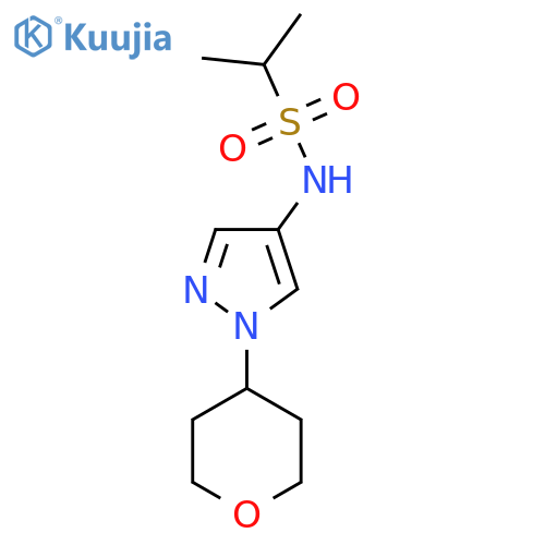 N-(1-(tetrahydro-2H-pyran-4-yl)-1H-pyrazol-4-yl)propane-2-sulfonamide structure