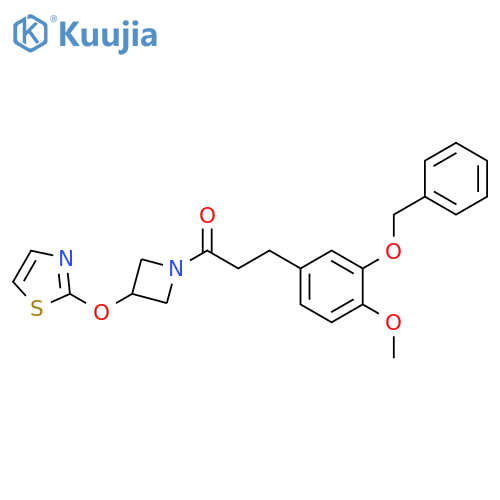 3-[4-Methoxy-3-(phenylmethoxy)phenyl]-1-[3-(2-thiazolyloxy)-1-azetidinyl]-1-propanone structure