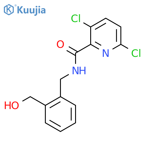 3,6-dichloro-N-{[2-(hydroxymethyl)phenyl]methyl}pyridine-2-carboxamide structure