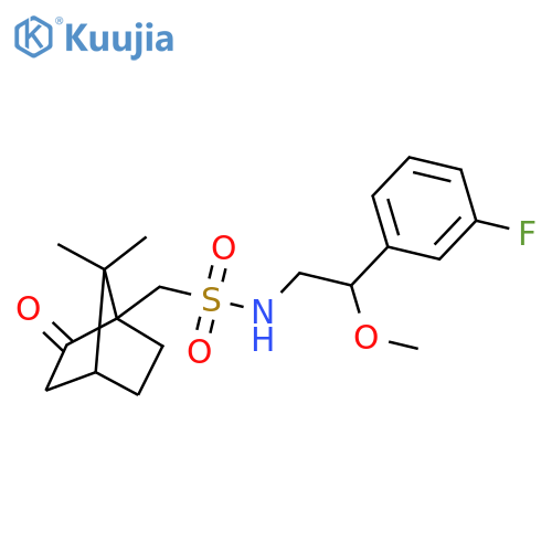 1-(7,7-dimethyl-3-oxo-4-bicyclo[2.2.1]heptanyl)-N-[2-(3-fluorophenyl)-2-methoxyethyl]methanesulfonamide structure