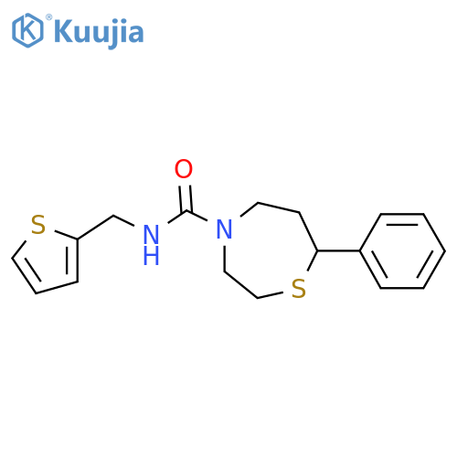 7-phenyl-N-[(thiophen-2-yl)methyl]-1,4-thiazepane-4-carboxamide structure