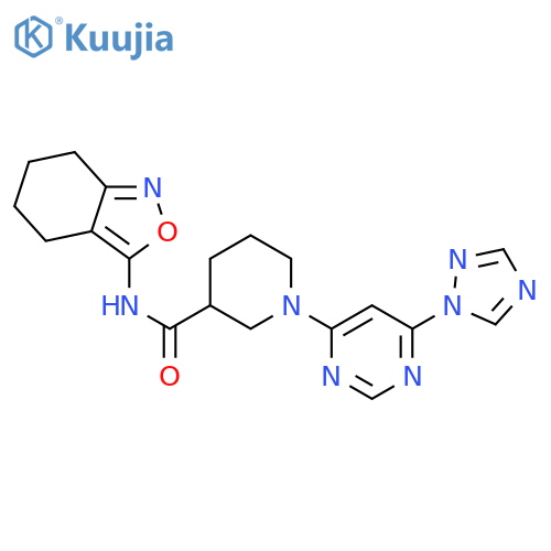 N-(4,5,6,7-tetrahydro-2,1-benzoxazol-3-yl)-1-[6-(1,2,4-triazol-1-yl)pyrimidin-4-yl]piperidine-3-carboxamide structure