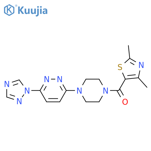 (2,4-dimethyl-1,3-thiazol-5-yl)-[4-[6-(1,2,4-triazol-1-yl)pyridazin-3-yl]piperazin-1-yl]methanone structure