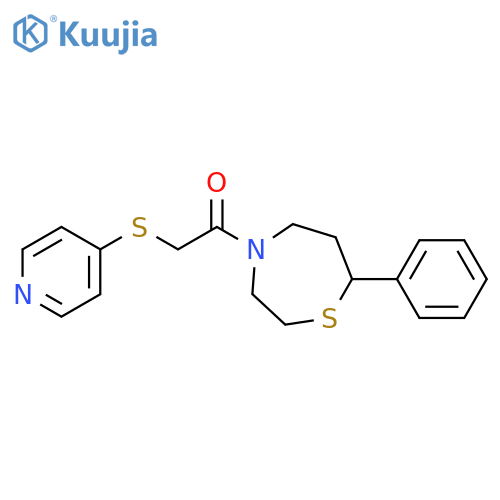 1-(7-phenyl-1,4-thiazepan-4-yl)-2-(pyridin-4-ylsulfanyl)ethan-1-one structure