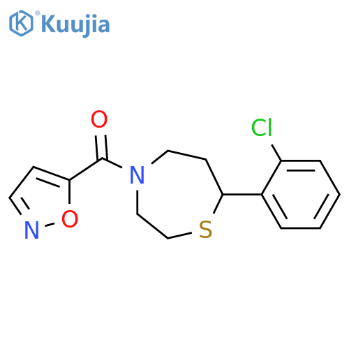 7-(2-chlorophenyl)-4-(1,2-oxazole-5-carbonyl)-1,4-thiazepane structure