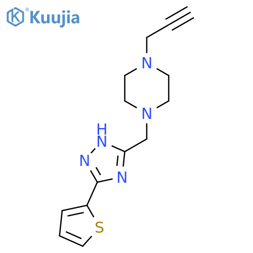 1-(prop-2-yn-1-yl)-4-{[3-(thiophen-2-yl)-1H-1,2,4-triazol-5-yl]methyl}piperazine structure