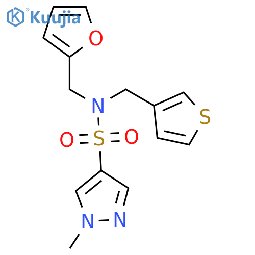 N-[(furan-2-yl)methyl]-1-methyl-N-[(thiophen-3-yl)methyl]-1H-pyrazole-4-sulfonamide structure