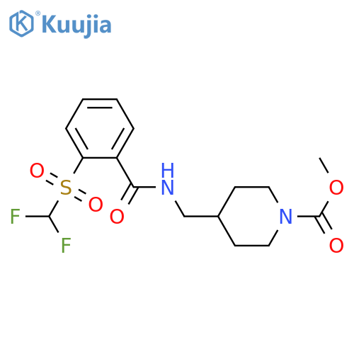 methyl 4-{(2-difluoromethanesulfonylphenyl)formamidomethyl}piperidine-1-carboxylate structure