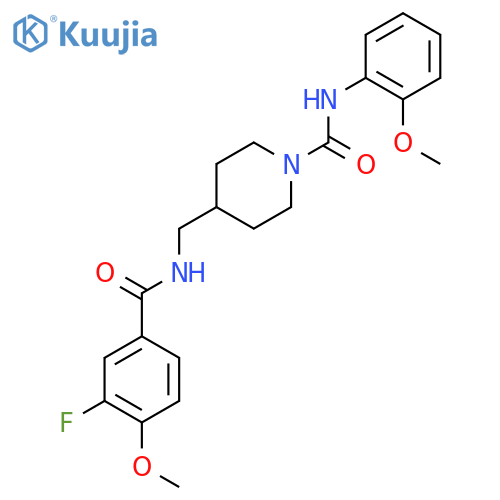 4-{(3-fluoro-4-methoxyphenyl)formamidomethyl}-N-(2-methoxyphenyl)piperidine-1-carboxamide structure