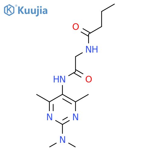 N-({[2-(dimethylamino)-4,6-dimethylpyrimidin-5-yl]carbamoyl}methyl)butanamide structure