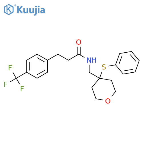 N-{[4-(phenylsulfanyl)oxan-4-yl]methyl}-3-[4-(trifluoromethyl)phenyl]propanamide structure