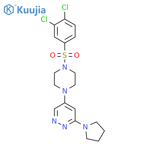 5-4-(3,4-dichlorobenzenesulfonyl)piperazin-1-yl-3-(pyrrolidin-1-yl)pyridazine structure