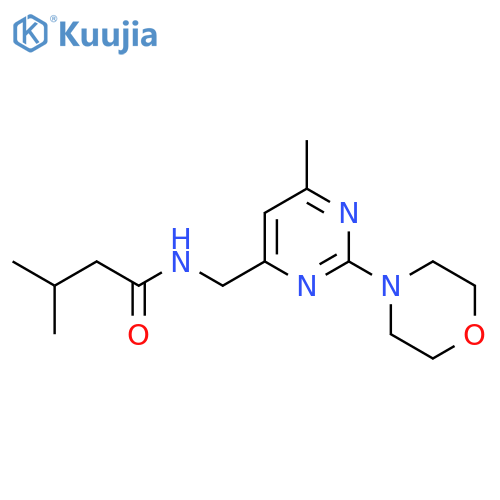 3-methyl-N-{[6-methyl-2-(morpholin-4-yl)pyrimidin-4-yl]methyl}butanamide structure