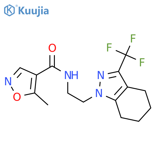 5-methyl-N-{2-[3-(trifluoromethyl)-4,5,6,7-tetrahydro-1H-indazol-1-yl]ethyl}-1,2-oxazole-4-carboxamide structure