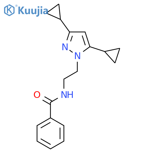 N-[2-(3,5-dicyclopropyl-1H-pyrazol-1-yl)ethyl]benzamide structure