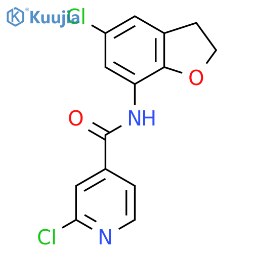 2-chloro-N-(5-chloro-2,3-dihydro-1-benzofuran-7-yl)pyridine-4-carboxamide structure
