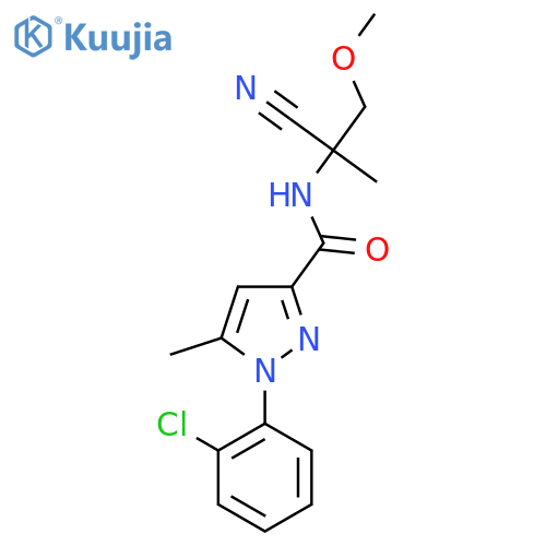 1-(2-chlorophenyl)-N-(1-cyano-2-methoxy-1-methylethyl)-5-methyl-1H-pyrazole-3-carboxamide structure