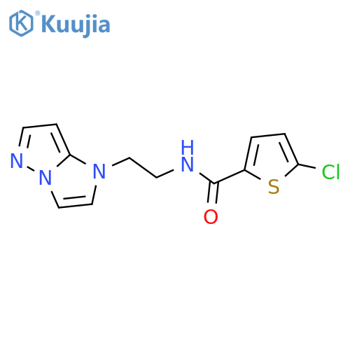 5-chloro-N-(2-{1H-pyrazolo[1,5-a]imidazol-1-yl}ethyl)thiophene-2-carboxamide structure