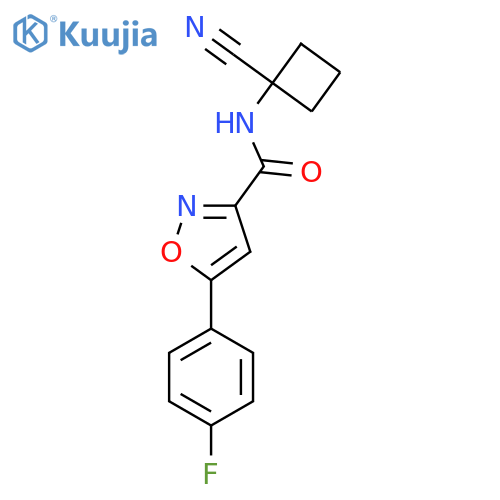 N-(1-cyanocyclobutyl)-5-(4-fluorophenyl)-1,2-oxazole-3-carboxamide structure