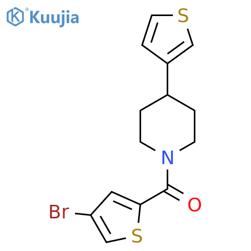 1-(4-bromothiophene-2-carbonyl)-4-(thiophen-3-yl)piperidine structure