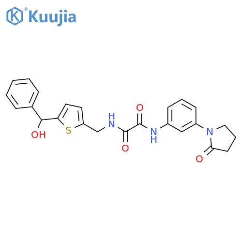 N-({5-[hydroxy(phenyl)methyl]thiophen-2-yl}methyl)-N'-[3-(2-oxopyrrolidin-1-yl)phenyl]ethanediamide structure