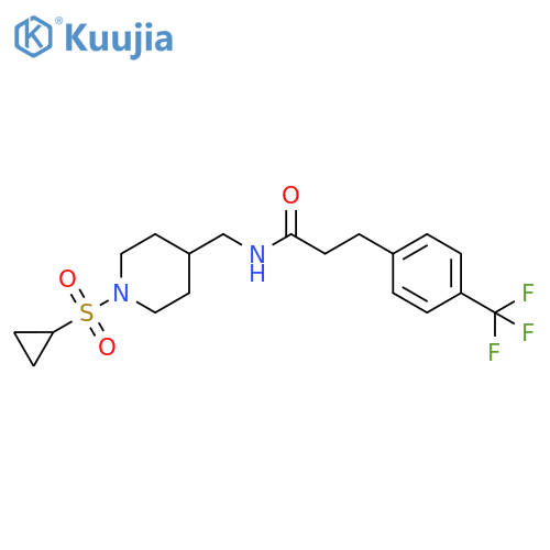 N-{1-(cyclopropanesulfonyl)piperidin-4-ylmethyl}-3-4-(trifluoromethyl)phenylpropanamide structure