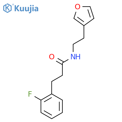3-(2-fluorophenyl)-N-2-(furan-3-yl)ethylpropanamide structure